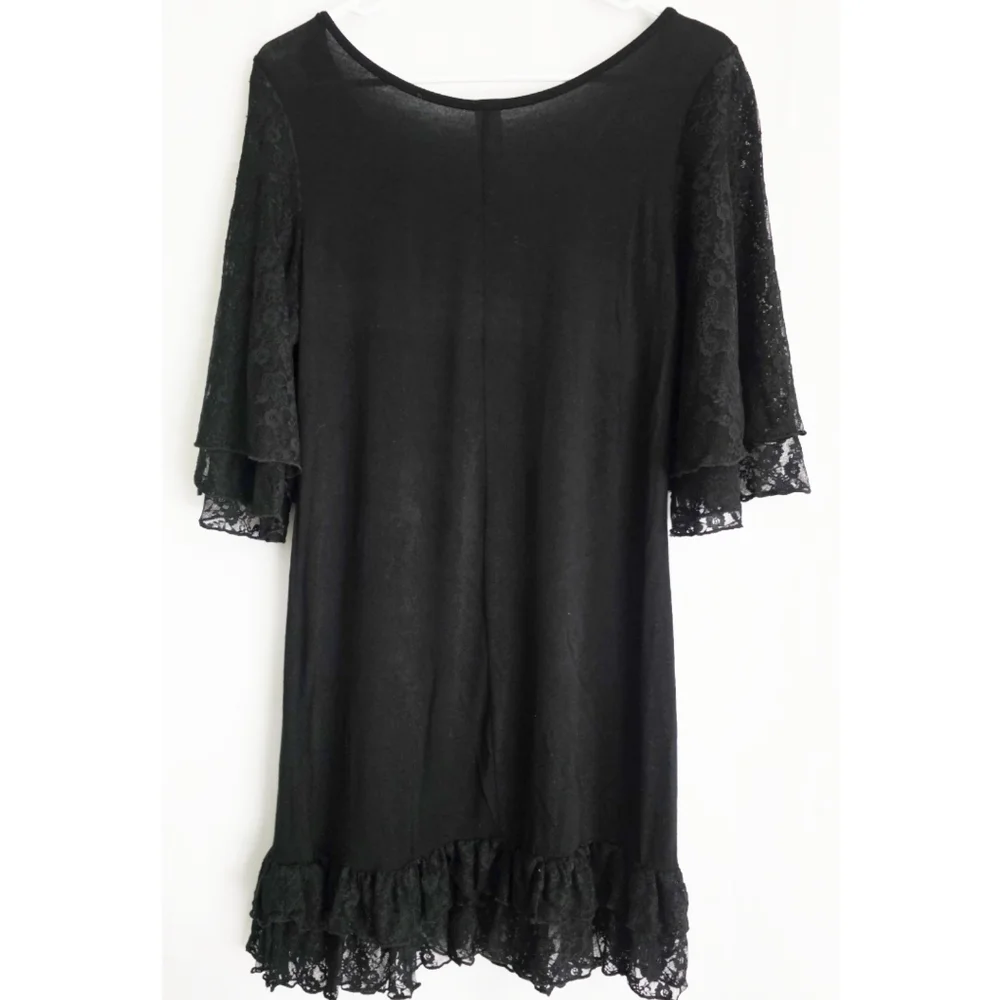 LILYPAD Black Lace Trim Tunic Dress L - Picture 4 of 4